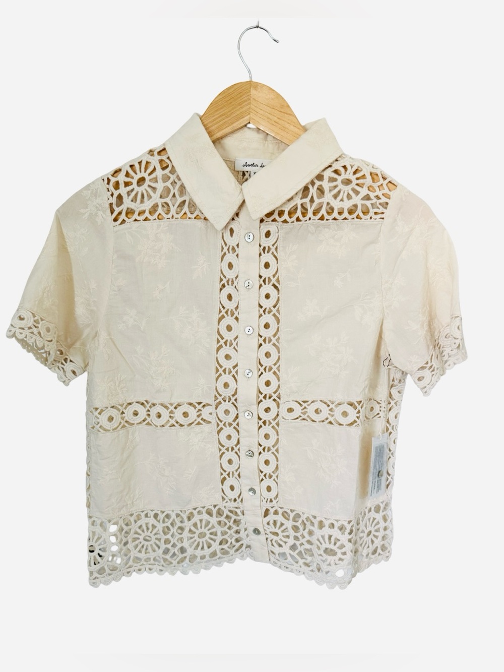 Another Love The Ruby Button Down Embroidered Blouse NWT Size XS - Picture 3 of 7
